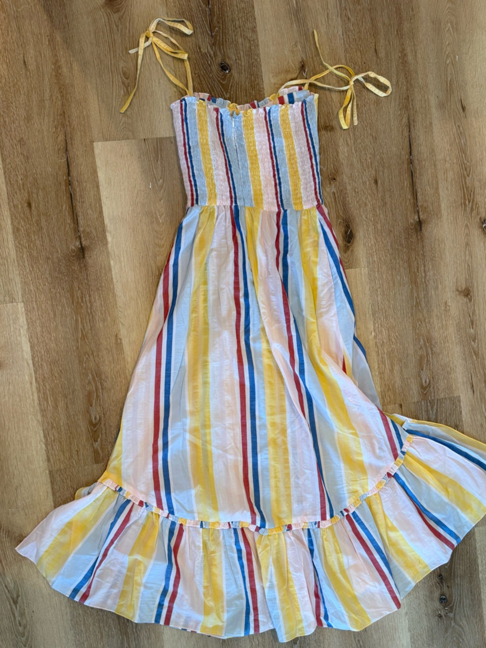 Lemlem net sustain Jima smocked striped woven Dress medium - Picture 7 of 8